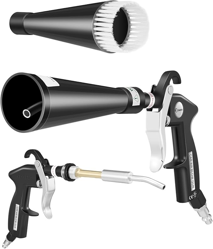 Preciva Car Cleaning Gun, Detailing Interior Dryer Air Blow Gun, Car Cleaning Air Gun Kit, High Pressure Blower Gun for Interior Cleaning, Quickly Blows Out Dirt and Dust