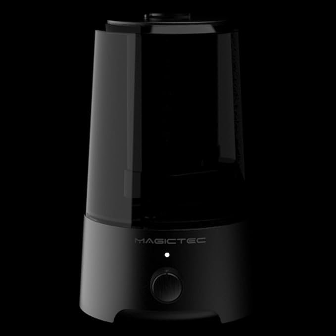 Magictec Cool Mist Humidifier, 2.5L Essential Diffuser for Bedroom and Baby, Adjustable Mist Output, Auto Shut Off, Super Quiet 360 Nozzle - Lasts Up to 24 Hours, Black