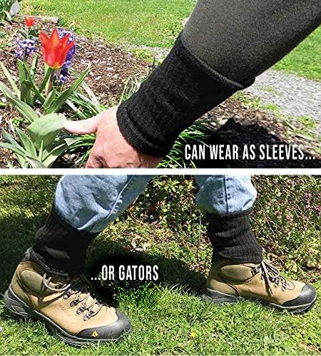 Permethrin Treated Tick Gaiters/Sleeves and Mosquitoes Flies Chiggers & More Insect Repellent Complete Package 2 (Black/Black)