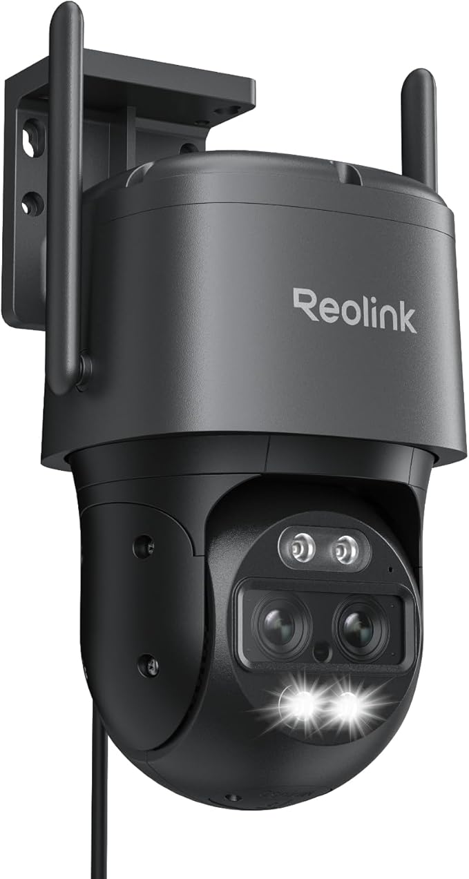 REOLINK 4K Wired WiFi Outdoor Camera, 8MP Dual Lens Security Camera, 360 PTZ Camera Auto Tracking, 2.4/5GHz Wi-Fi Smart Person/Vehicle Detection, 6X Hybrid Zoom, Color Night Vision, TrackMix WiFi