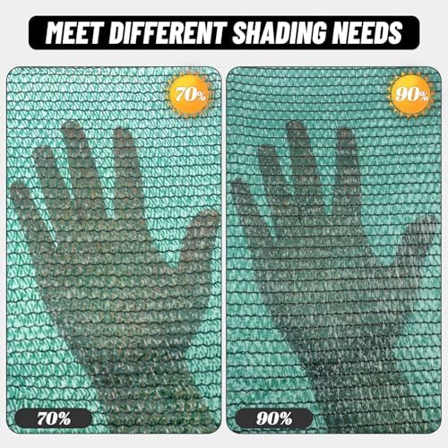 Cool Area Sun Shade Cloth with Grommets for Garden, 90% 8x10ft, Dark Green