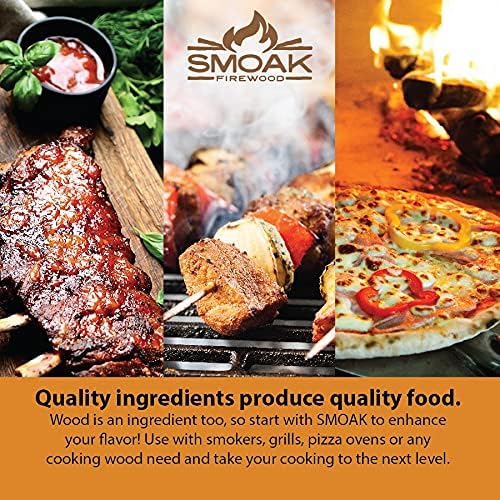 Smoak Firewood 12inch Length Premium Cooking Wood & Firewood Logs - Used for Grills, Smokers, Pizza ovens, stoves, firepits or fireplaces - USDA Certified Kiln Dried (Pecan - 12in pieces (45-50lbs))