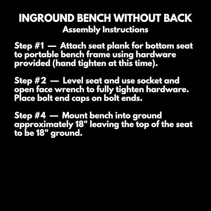 COATEDOUTDOORFURNITURE Coated Outdoor Furniture Heavy-Duty Outdoor Bench Thermoplastic Coated, Expanded Metal, Commercial-Grade Seating, Made in America (Inground Without Back, 8 Ft, Black)