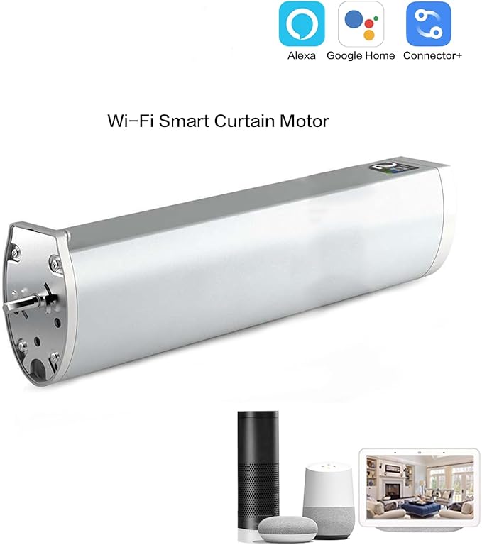Smart Curtains System, Automatic Curtain Opener with Remote, Control by Alexa Google Home Connector APP WiFi Motorized Curtain Motor Track, Electric Curtain Opener for Bedroom (6.5m(255.91inch))