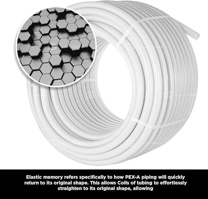 Pex-A Tubing 1/2 Inch x 500 Ft, Non-Barrier Pex Pipe for Potable Water, Flexible Water Tubing, White