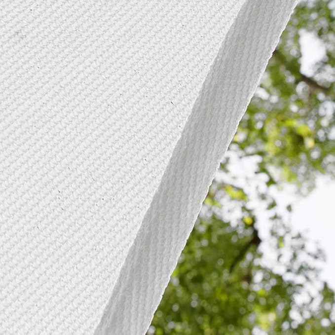 Amgo Custom Size 7' x 7' White Rectangle Square Sun Shade Sail UPF50+ AGTAPR1620, Order to Make Canopy Awning, 95% UV Blockage, Water & Air Permeable, Commercial and Residential (We Customize)