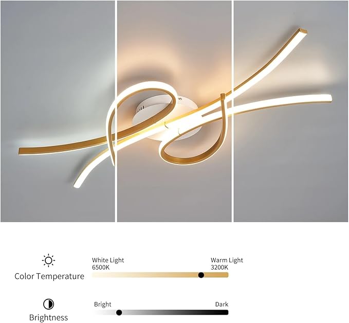 Smart Home Led Pendent Light Living Room Bedroom Study Room Hanging Light Black/Gold Art Decoration Chandelier,Modern