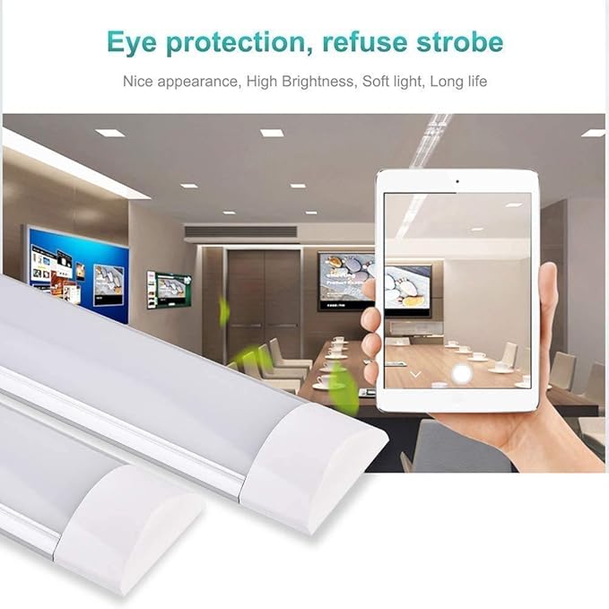 Sararoom 10Pcs 3FT LED Shop Light Fixture 30W LED Tube Light, 3600lm, 6500K Cold White, 90cm 35.4inch LED Garage Closet Light Ceiling Light for Office Home Basement, No Plug, No Ground Wire