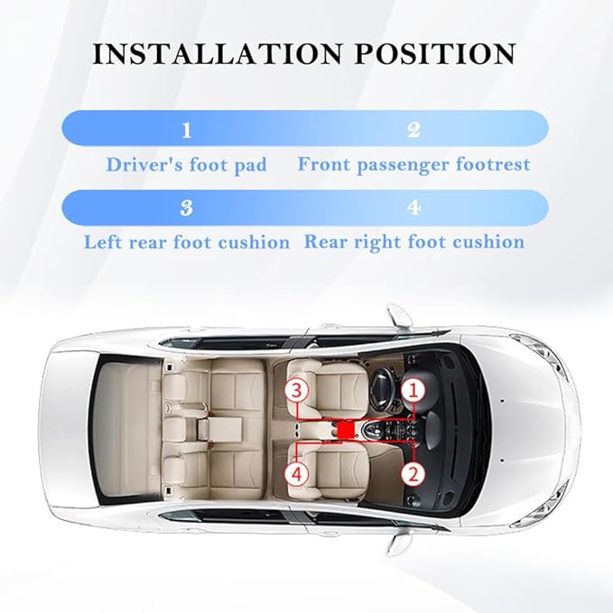 4-in-1 Car LED Lights Interior with USB Port,Ambient Neon Car Door Lights Kit for CCar Decor,Party,Music,Gift,Universal CCar Pedal Light Interior Accessories for Wonmen & Men (Ice Blue)