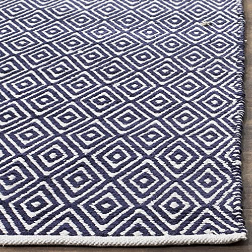 SAFAVIEH Boston Collection 8' x 10' Navy BOS682D Handmade Flatweave Cotton Area Rug - color: Navy, size: 8' x 10' (Rectangular)