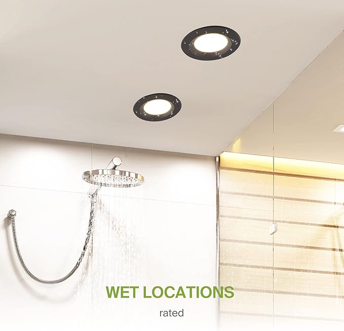 ASD 6 Pack Bronze 4 Inch Retrofit LED Recessed Light - 9W 2700K-5000K 700LM Retrofit LED Recessed Lighting 4 Inch, Dimmable Bronze Recessed Lights, Wet Rated Baffle Trim Can Lights, UL