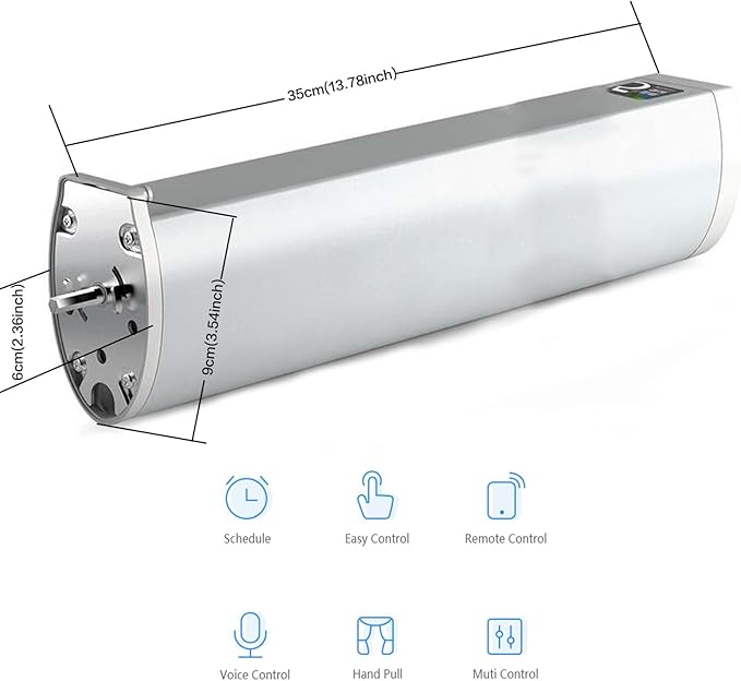 Smart Curtains System, Automatic Curtain Opener with Remote, Control by Alexa Google Home Connector APP WiFi Motorized Curtain Motor Track, Electric Curtain Opener for Bedroom (6m（236.22inch）), White