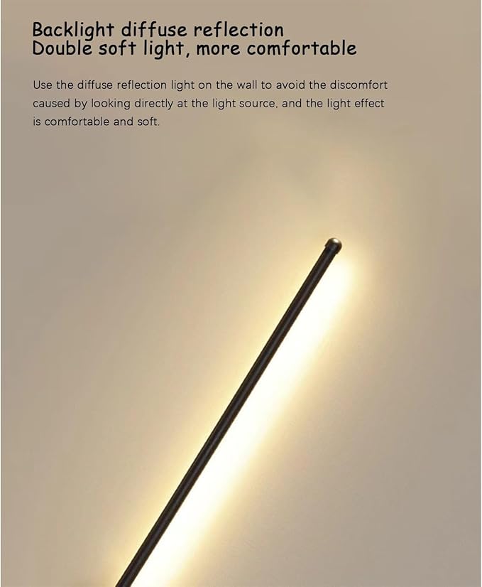 LED Long Strip Wall Lights with Motion Sensor Lamp 3000K/4000K/6000K Lighting Modern Simple Aluminum Mounted Indoor Bedside Decoration Light Living Room(Gold White Light,120cm)