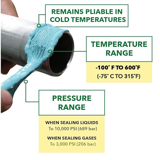 Gasoila Thread Sealant for Ethanol E10 & E85 Applications, Non-Hardening, Non-Toxic, Opaque Dark Green Paste – USA-Made, 1/4 Pint – Ideal for Pipe Threads, Motors, Fuel Lines & More, Brush in Cap