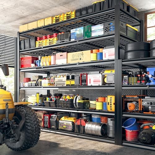 REIBII 60" W Heavy Duty Garage Shelving,6 Tier Metal Shelving Units