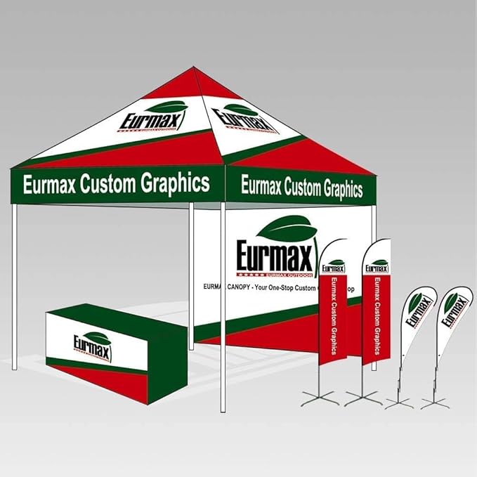 Eurmax USA 5'x5' Pop Up Canopy Tent Commercial Instant Canopies with Heavy Duty Roller Bag,Bonus 4 Sand Weights Bags (Greyish Green)