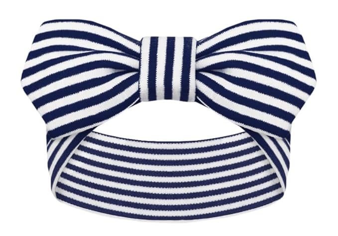 Creative Knitwear Illinois Fighting Illini Infant Girls Navy/White Striped Hair Knot Headband Embroidered Logo - Size Newborn - 4T