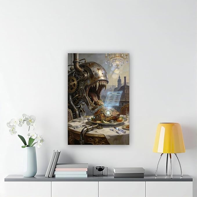 Framed Steampunk Fantasy Wall Art for Living Room And Dining Room Vintage Industrial Decor 08x12inch(20x30cm)