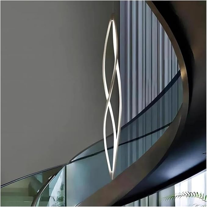Pendant Lights, Modern Home Decor Led Lights Pendant Light Lamps Forstaircase Chandeliers for Living Room Hanging Indoor Lighting(APP with RC Dimmable,White 120cm)