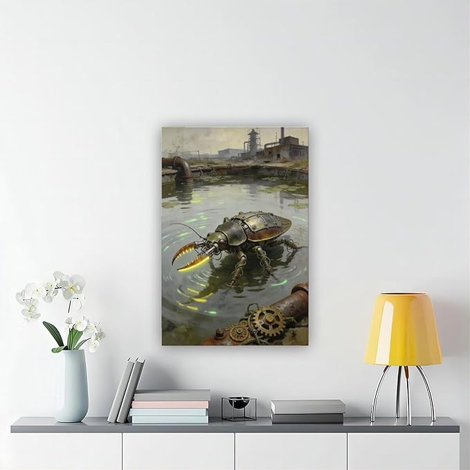 Framed Industrial Fantasy Wall Art for Living Room TV Wall Post Apocalyptic Style Home Decor 12x18inch(30x45cm)