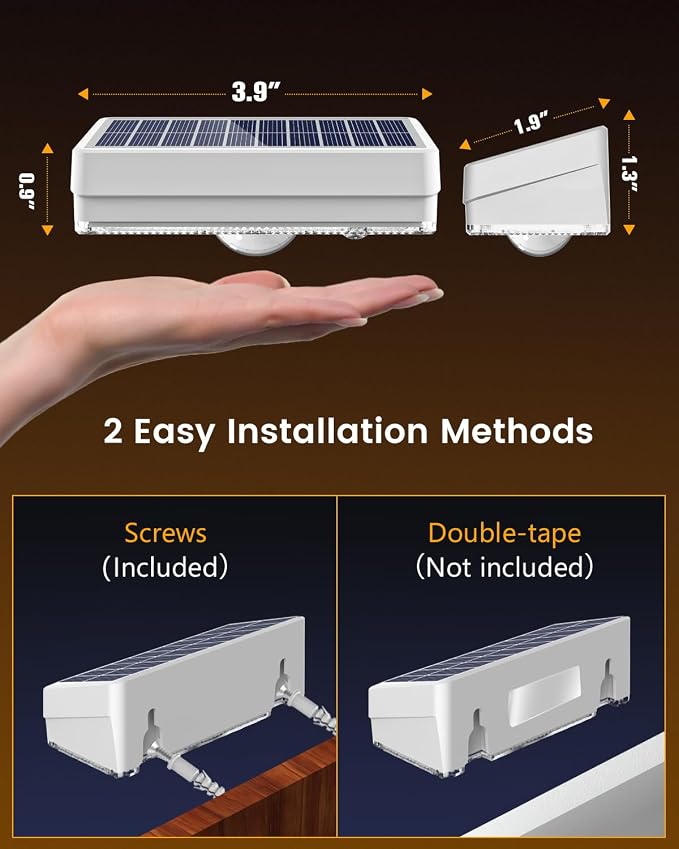 JOFIOS Solar Fence Lights Outdoor, 12 Pack, 50LM Ultra Bright, 10 Colors & 12 Lighting Modes Solar Deck Lights, IP65 Waterproof, Dusk-to-Dawn Solar Powered Fence Light for Patio, Railing (White)