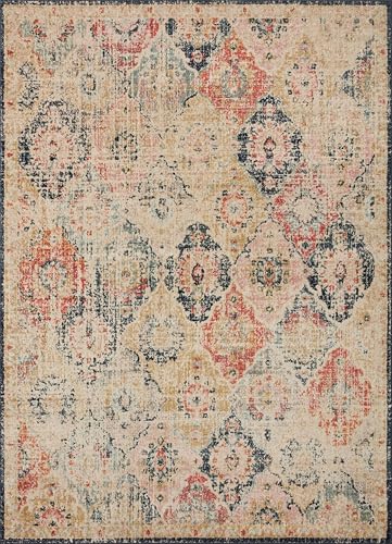 Loloi Jocelyn Collection JOC-07 Khaki/Multi 4'-0" x 6'-0" .38" Thick Accent Rug - color: Khaki / Multi, size: 4' x 6' (Rectangular)