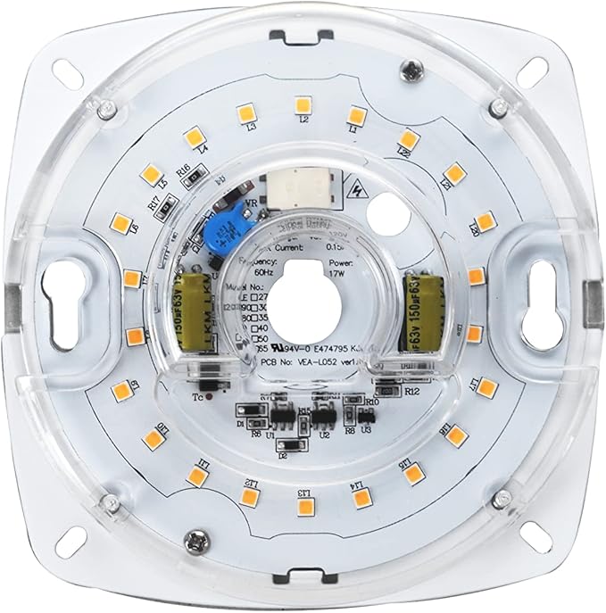 4" LED Light Engine Retrofit Kit - 5.39" Overall Size, 17W, Cook Light 5000K, 1200LM, 120V, CRI90, UL/ES/JA8 Certified - Ideal for Ceiling Flush Lights, Ceiling Fans, Pendants & Garden Light