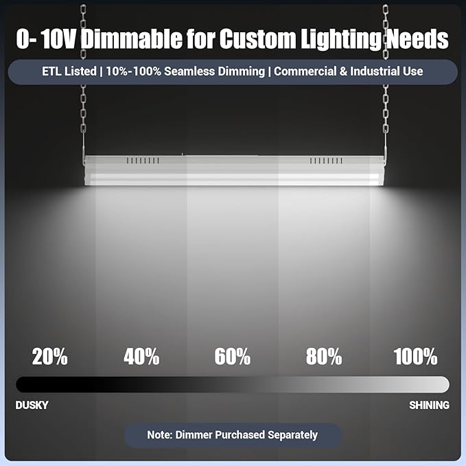 150W 2 Pack 2FT LED Linear High Bay Shop Light Fixture, Indoor Area Workshop Garage 5000K, Hanging Warehouse Lights, Industrial