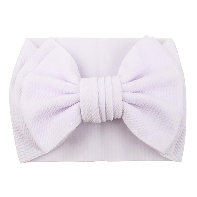 Bows for Baby Girls Headband, Newborn Bows Headbands Baby Hair Bows Hairbands Hair Accessories.(FD104) (White Black)