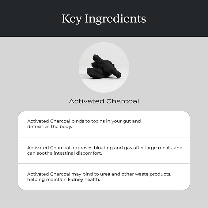 CYMBIOTIKA Activated Charcoal Liquid Supplement Packets from Coconuts for Bloating, Gut Health & Digestive Support, Helps Detox, Vitamin E, Lemon Cream Flavor, Vegan, 26 Pack