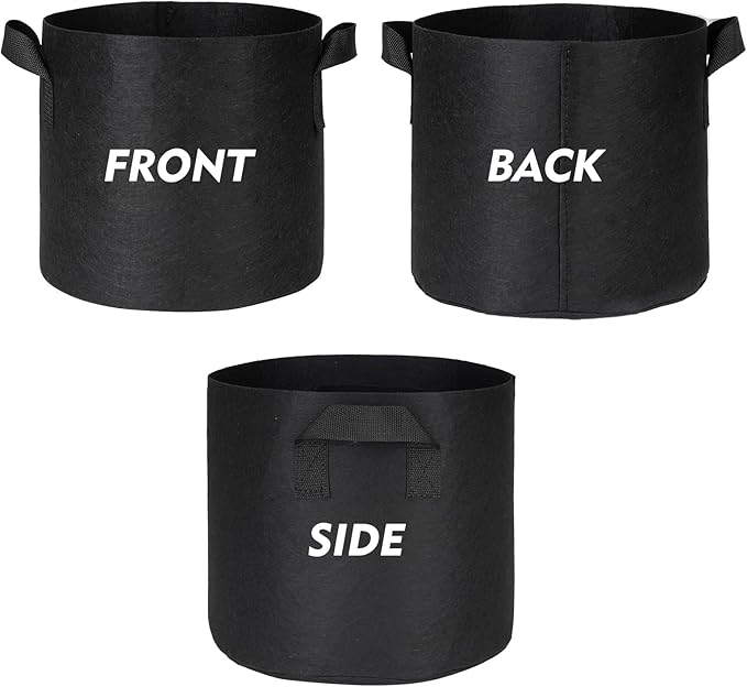 WEIFENG 1-Pack 100 Gallon Grow Bags Heavy Duty Potatoes Bag Black Plant Pots with Handles