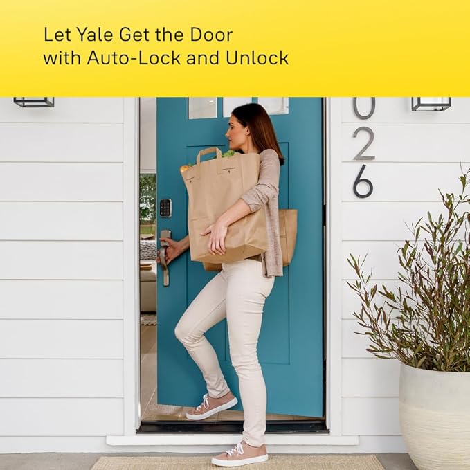 Yale Assure Lock 2 Touch Deadbolt, Black Key-Free Fingerprint Smart Door Lock with Wi-Fi Connected Touchscreen Keypad and Fingerprint Scanner for Code Entry and Remote Access, YRD430-F-WF1-BSP