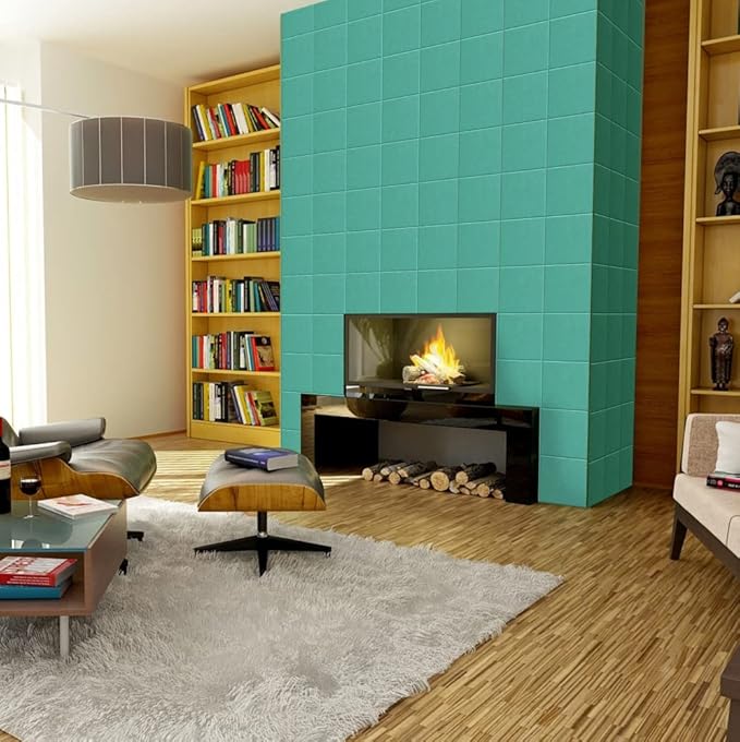 18 Pack Acoustic Panels12" X 12" X 0.4" Sound Proof Panels With Self-Adhesive Absorbing High-Density Sound Deadening Panels Decoration soundproofing panels For Walls Home Insulation Studio Office Blue