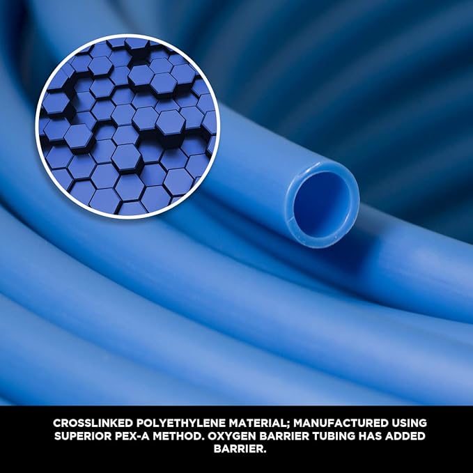 Pex-A Tubing 1/2 Inch x 300 Ft Coil, Non-Barrier Pipe for Potable Water, Flexible Water Tubing for Plumbing, Blue