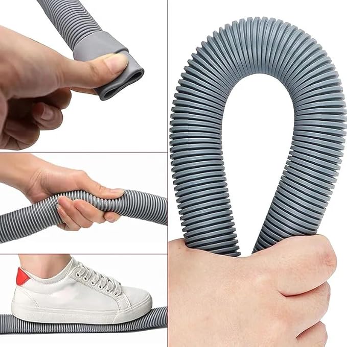 HLMOptimo 13 Feet Universal Washing Machine Drain Hose Flexible Dishwasher Drain Hose Extension Kits Corrugated Washer Hose w/ 1 Adapter 4 Clamps 1 U-Bend Holder