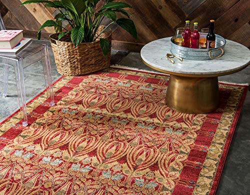 Unique Loom Edinburgh Collection Area Rug - Canmore (3' 3" x 5' 3" Rectangle, Red/ Navy Blue) - color: Red/Navy Blue, size: 3'3" x 5'3" (Rectangular)