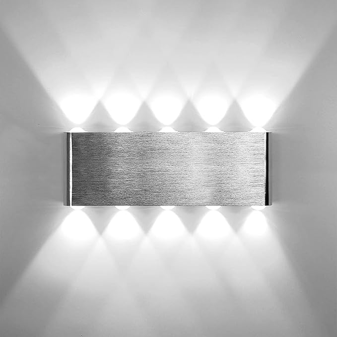 Kawell 20W Modern Wall Sconce LED Wall Light Up Down Indoor LED Wall Lamp Aluminum for Bedroom Living Room Bedside Stairs Hallway Corridor, 6000K