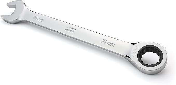 Jaeger 21 mm Ratchet Wrench with Precision Ratcheting and Hardened, Polished Steel for Projects with Metric Tight Spaces