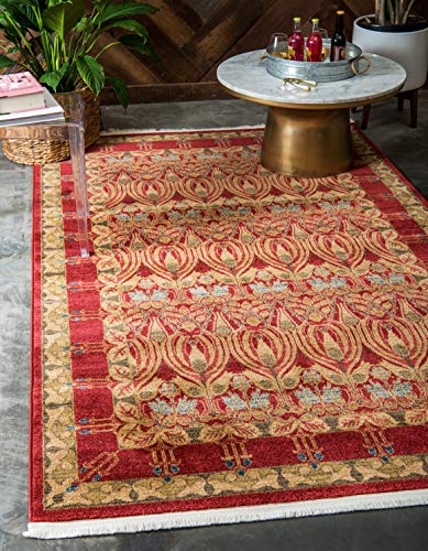 Unique Loom Edinburgh Collection Area Rug - Canmore (3' 3" x 5' 3" Rectangle, Red/ Navy Blue) - color: Red/Navy Blue, size: 3'3" x 5'3" (Rectangular)