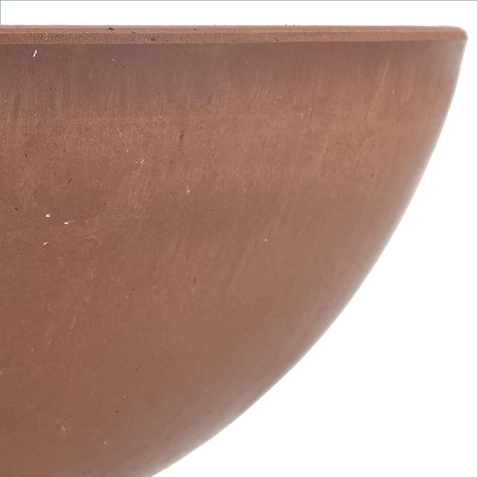 PSW Pot Collection M30TC 8-inch Plastic/Stone/Wood Composite Low Bowl Planter – No Drainage Hole (Drillable), Shallow Indoor/Outer Pot for Succulents, Bonsai, Fairy Gardens, Herbs, Terra Cotta Color