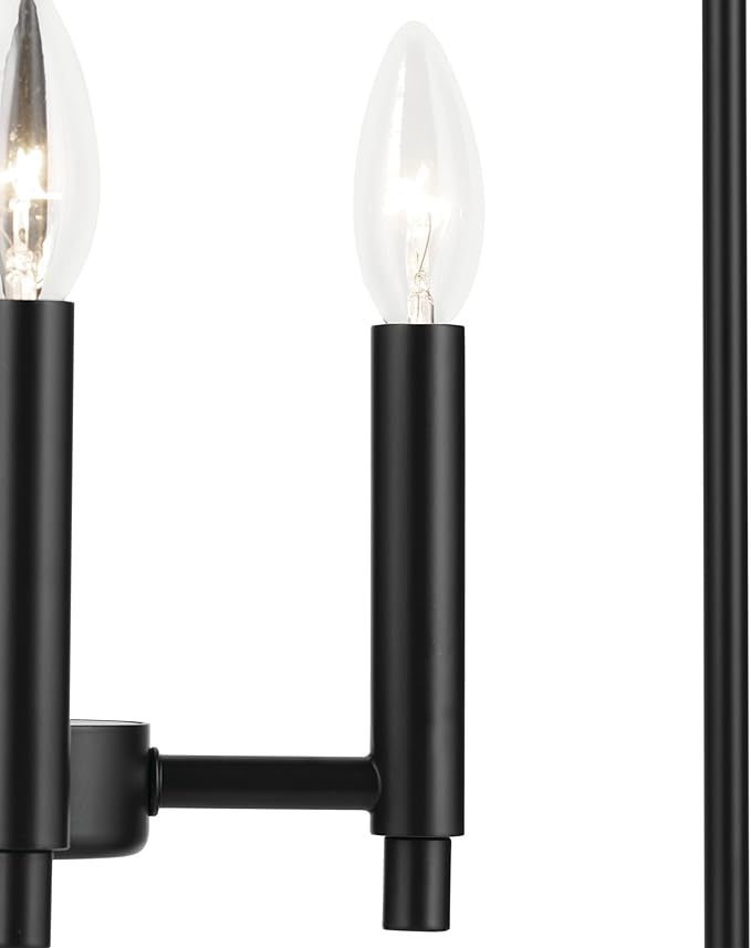 Kichler Madden 25.5" 4 Light Pendant in Black, Soft Modern Fixture, for an Entryway, Breakfast Nook, Laundry Room, (25.5" x 16"), 52722BK