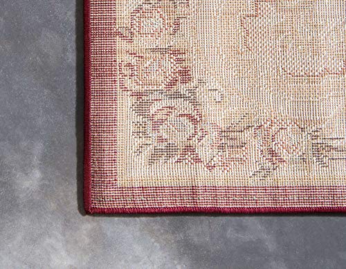 Unique Loom Versailles Collection Area Rug - Charles (5' 3" x 8' Rectangle Red/Cream) - color: Burgundy/ Ivory, size: 5'3" x 8' (Rectangular)