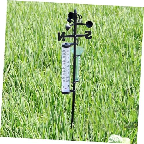 LIOOBO 2 Sets Rain Gauge Thermometer Wind Direction for Accurate Meteorology in Gardens Farms