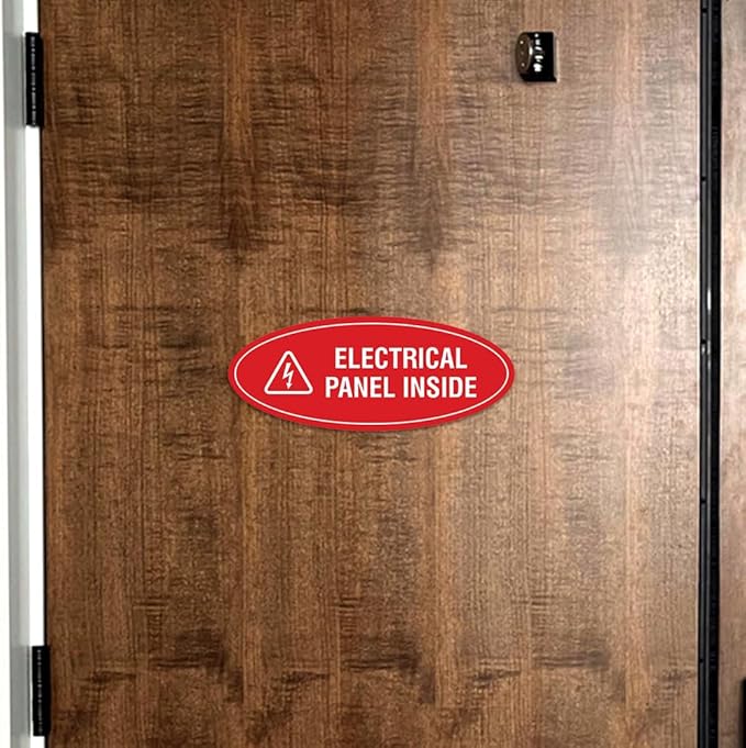 Signs ByLITA Oval Electrical Panel Inside Sign (Blue) - Large 2 Pack