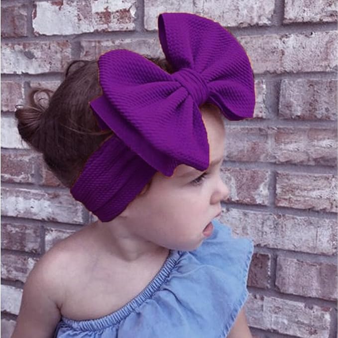 Bows for Baby Girls Headband, Newborn Bows Headbands Baby Hair Bows Hairbands Hair Accessories.(FD104-Purple Lavender)