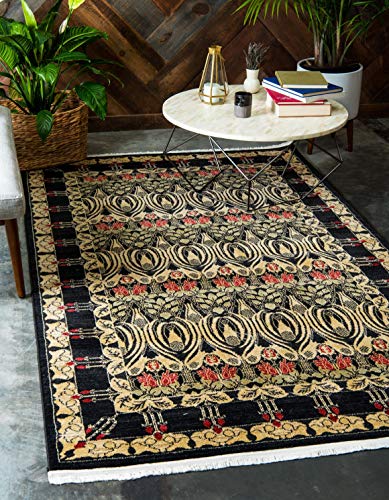 Unique Loom Edinburgh Collection Area Rug - Canmore (3' 3" x 5' 3" Rectangle, Black/ Cream) - color: Black/Cream, size: 3'3" x 5'3" (Rectangular)