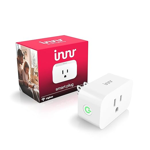 Innr Zigbee Smart Plug, Works with Philips Hue*, Alexa and SmartThings, Zigbee Repeater, Energy Monitoring, 1-Pack