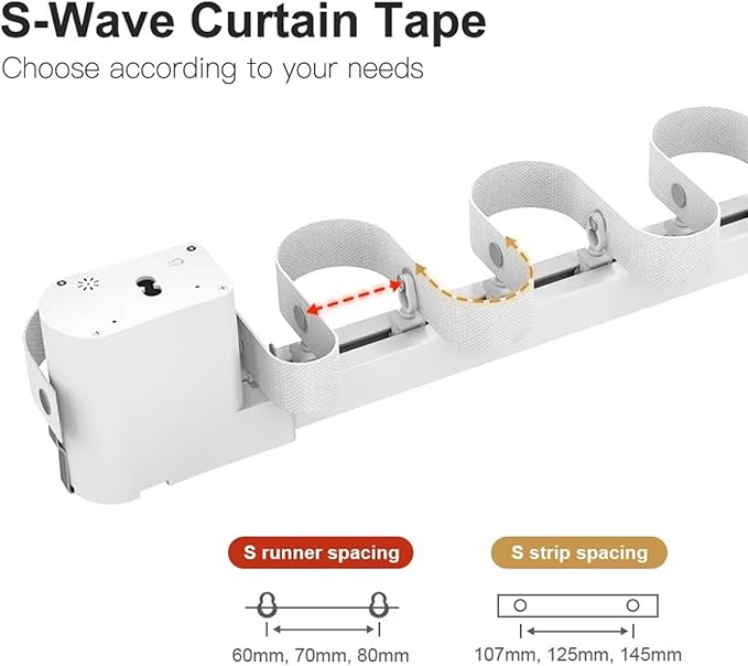 Hidden WiFi Smart Curtain Track System, 2.0N.m <30dB Quiet Brushless Motor, Automatic Ripple Fold Drapery Opener with Remote, Alexa & Google Home, 132lb Load, SX-X20 (3 meters (118.1 inches))