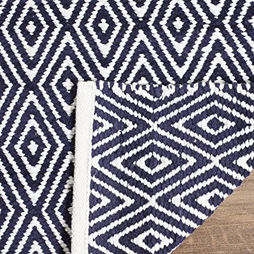SAFAVIEH Boston Collection 8' x 10' Navy BOS682D Handmade Flatweave Cotton Area Rug - color: Navy, size: 8' x 10' (Rectangular)