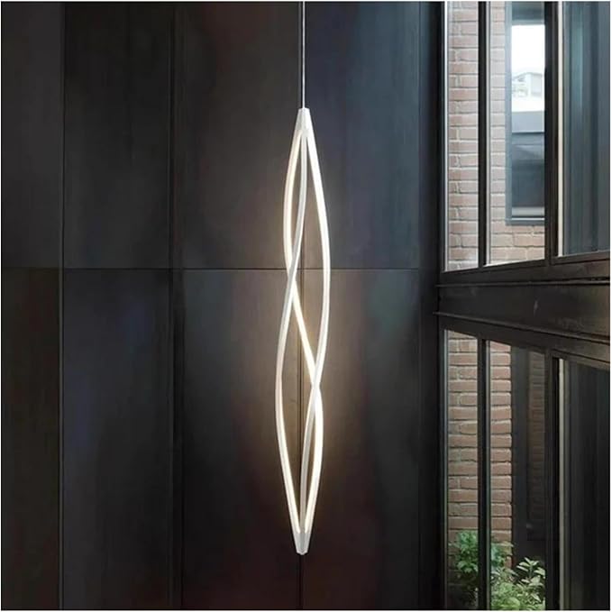 Pendant Lights, Modern Home Decor Led Lights Pendant Light Lamps Forstaircase Chandeliers for Living Room Hanging Indoor Lighting(APP with RC Dimmable,White 120cm)